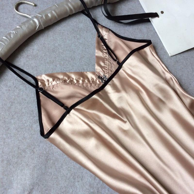 Satin Suspender Dress Pajamas Women Summer French Vintage Elegant Classic Basic Casual Mini Dress Homewear Chic
