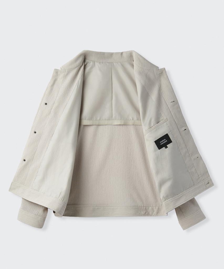 Musinsa Standard Crinkle Minimalist Jacket [Light Beige]