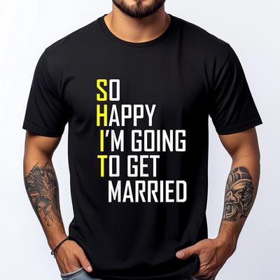 Funny Wedding Sarcastic Groom Engagement Wedding Cream T Shirt Male Classic and Versatile Oversized T Shirt Men Fathers Day