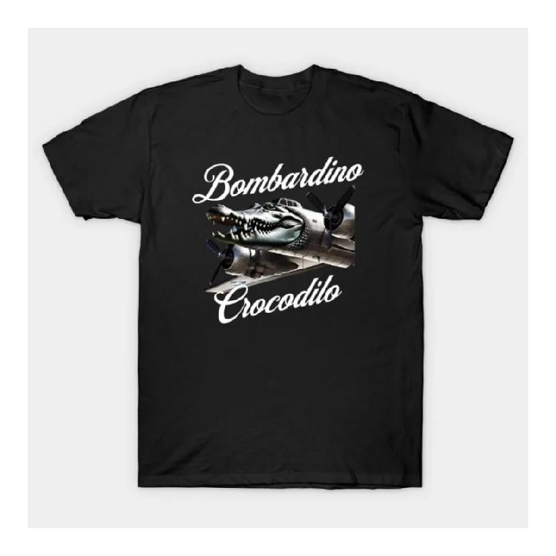 

HOT Italian Brainrot Tralalero Tralala Tung Tung Tung Sahur Bombardiro Crocodilo Funny Meme T-Shirt Men Women Tees Y2k Tops XXXXXL чорний