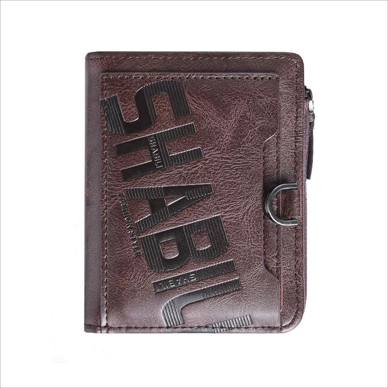 Fashion Men Wallets Leather Zipper Purse Money Clip Man Card Holders Male Short Multi-Card Wallet Coin Purse New Year Gifts