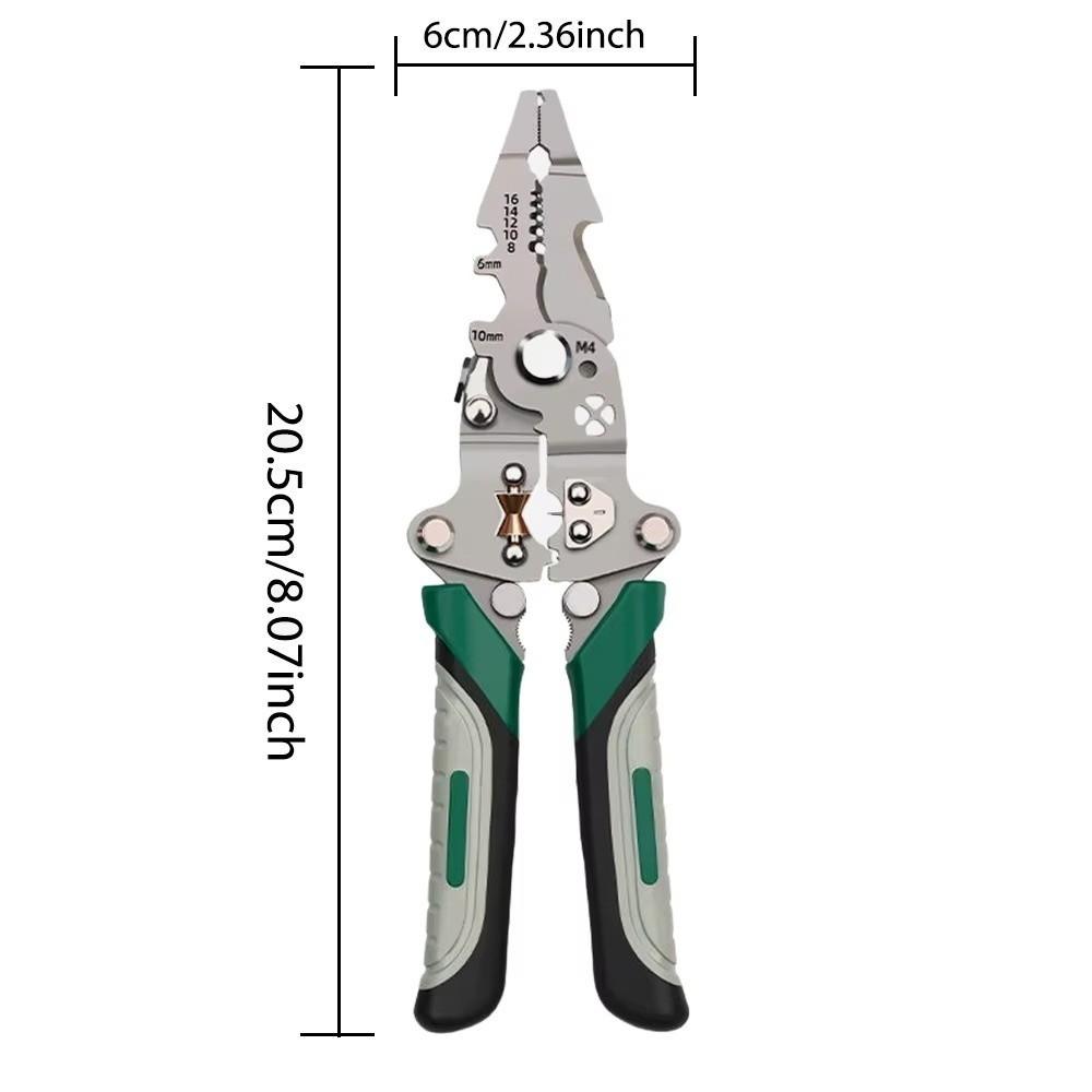 Wire Stripping Tool Foldable Wire Stripper Electrical Pliers Non-Slip Comfortable Wire Stripper Crimper Multifunctional