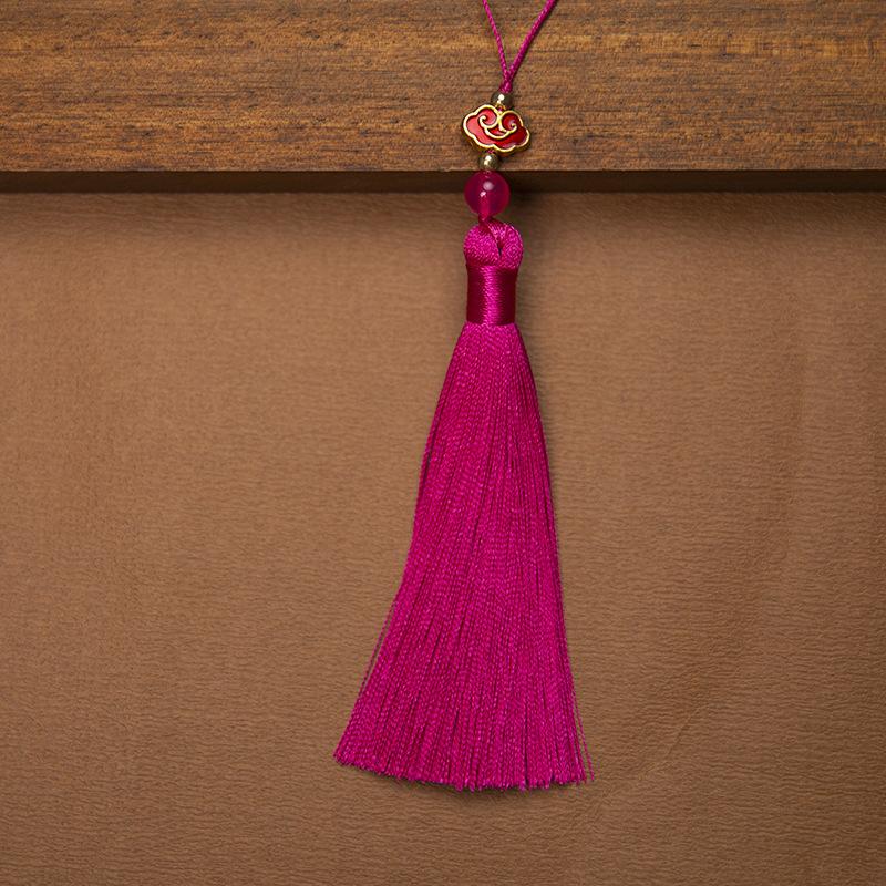 10cm Polyester Silk Tassels Auspicious Clouds Cap Fringe for DIY Crafts Bag Clothing Accessories Curtains Home Decoration 5PCS
