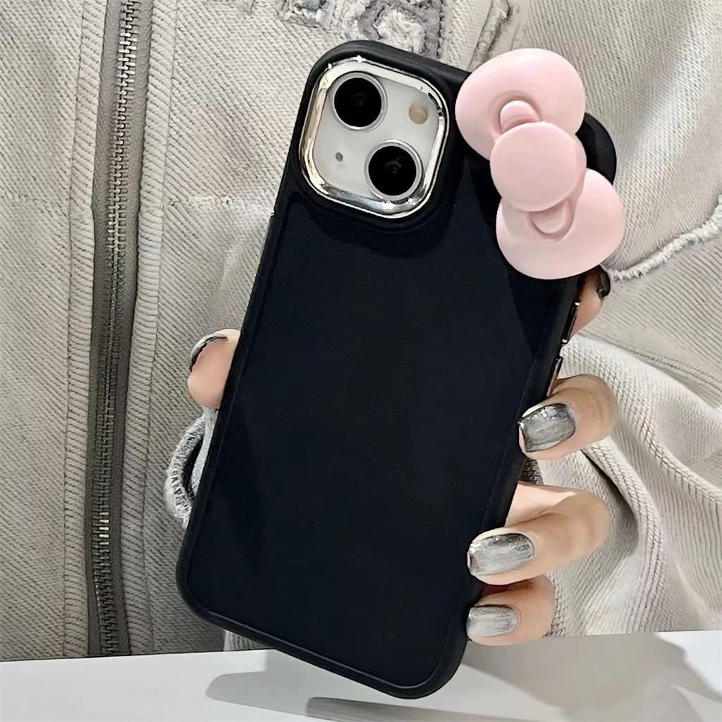 Applicable iPhone17promax mobile phone case 16pro three-dimensional bow Apple 15/12 soft case 11 protective case