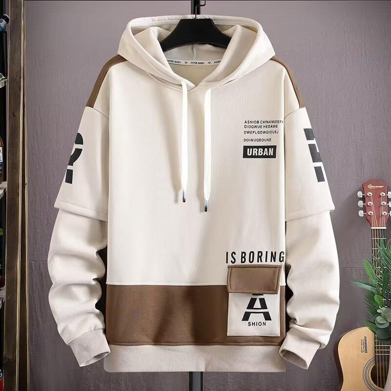 Мужская толстовка с капюшоном большого размера Plu свободный крой полиэстер повседневная S хаки 1990₽