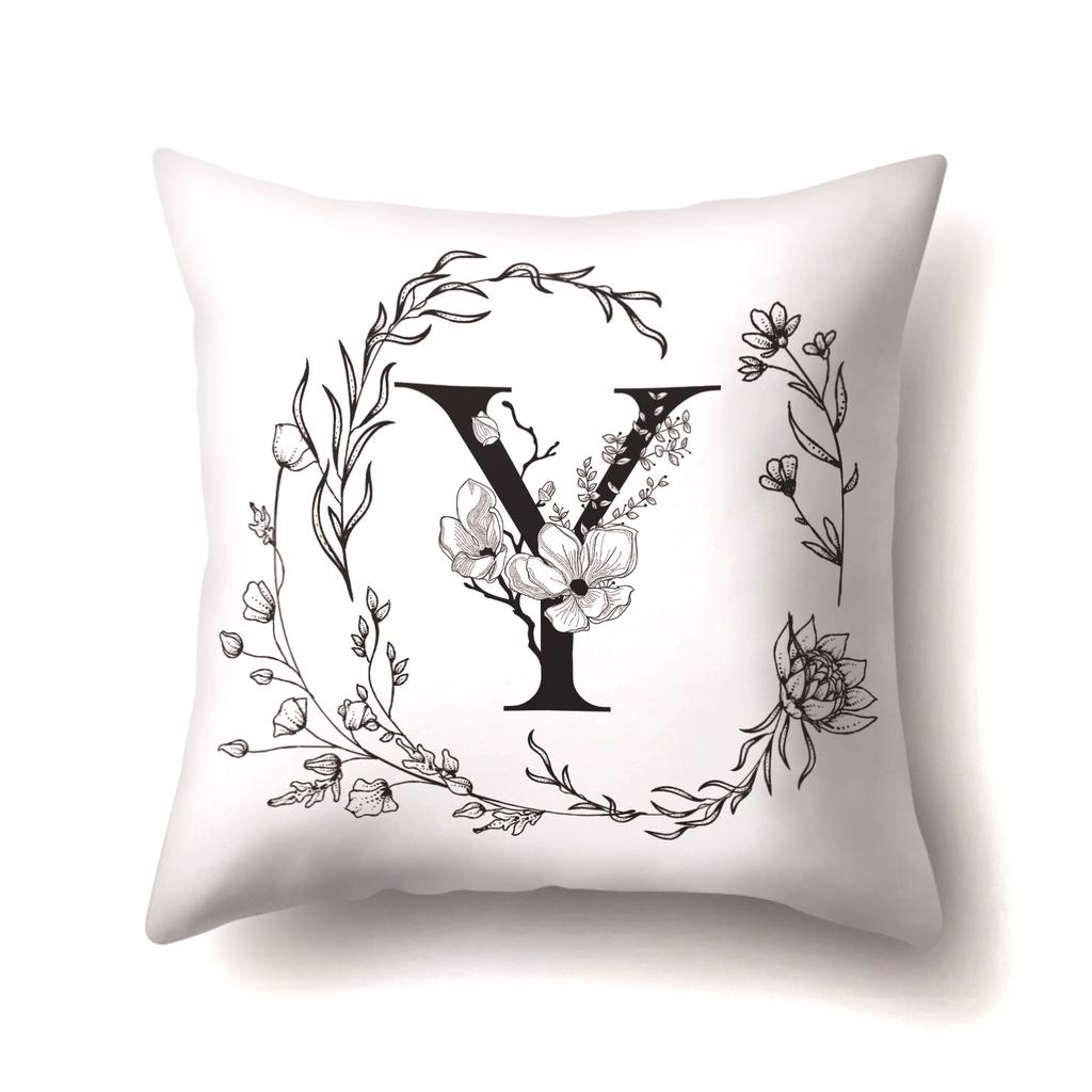 Polyester Pillowcase INS Style Garland 26 English Letter Printing Pillowcase Waist Cushion Car Seat Cover