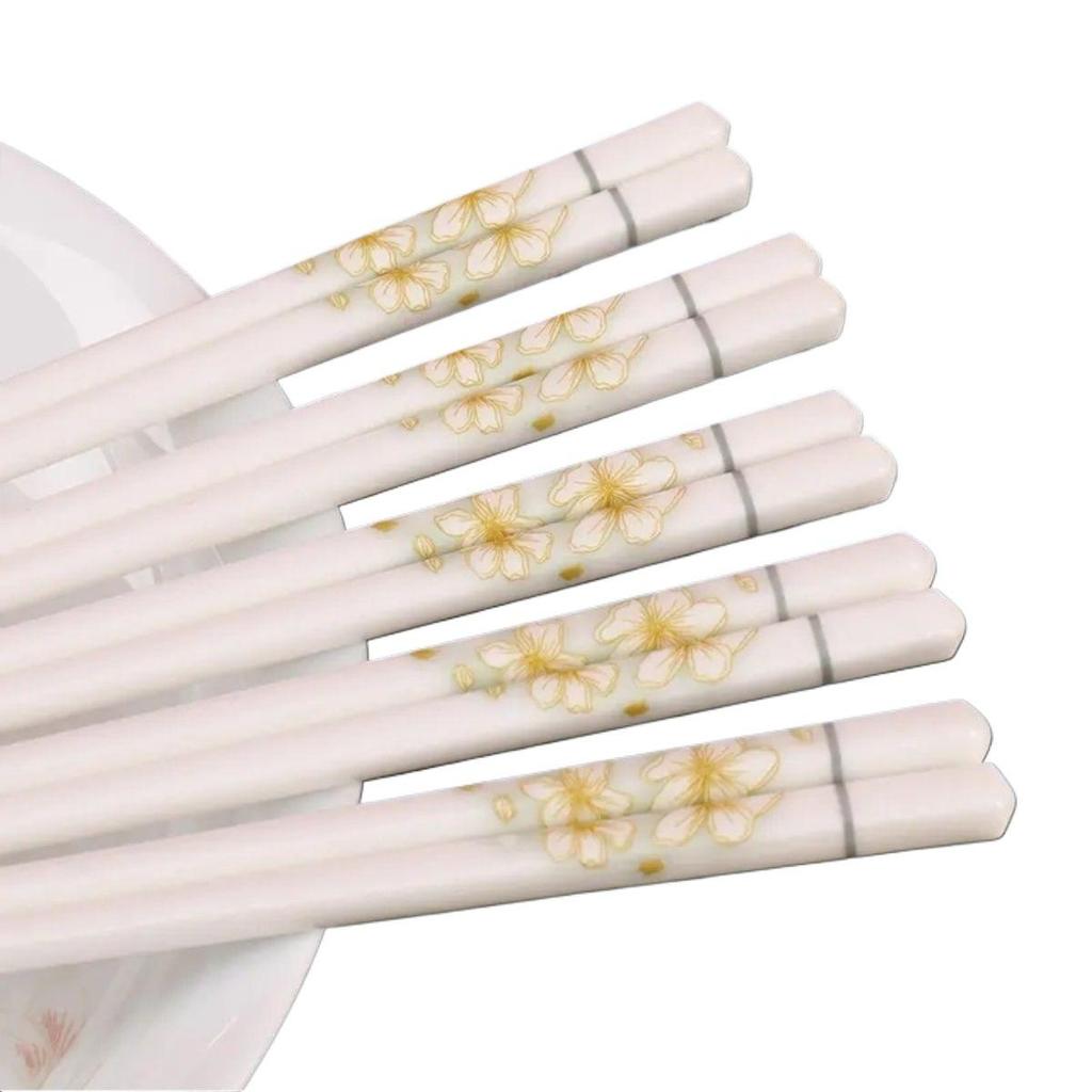 Non-slip Ceramic Chopsticks - Anti-mold, Antibacterial, High Temperature Resistant, Easy to Clean, High-grade Bone China Tableware for Home Use.