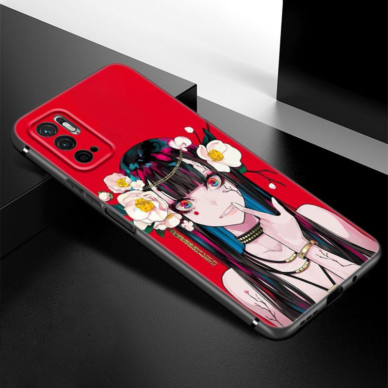 Anime-Telefonkasten im japanischen Stil für Xiaomi Redmi Note 7 8 9 10 Lite 11 11E 11T 12 Pro 11S 4G 10T 5G 8T 9S 10S TPU-Schwarzabdeckung