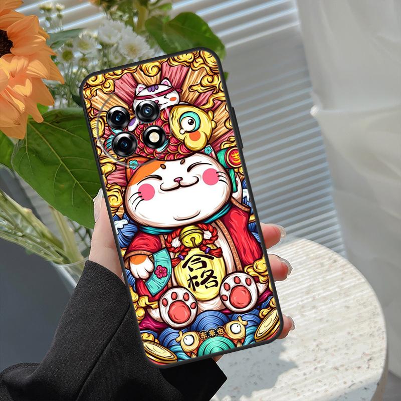 blessing lucky cat Case For OnePlus 8 9 10 Pro 15 13 12 11 13T 13R 12R 10T 8T Nord 5 CE 2 3 4 Lite N20 N30 Cover