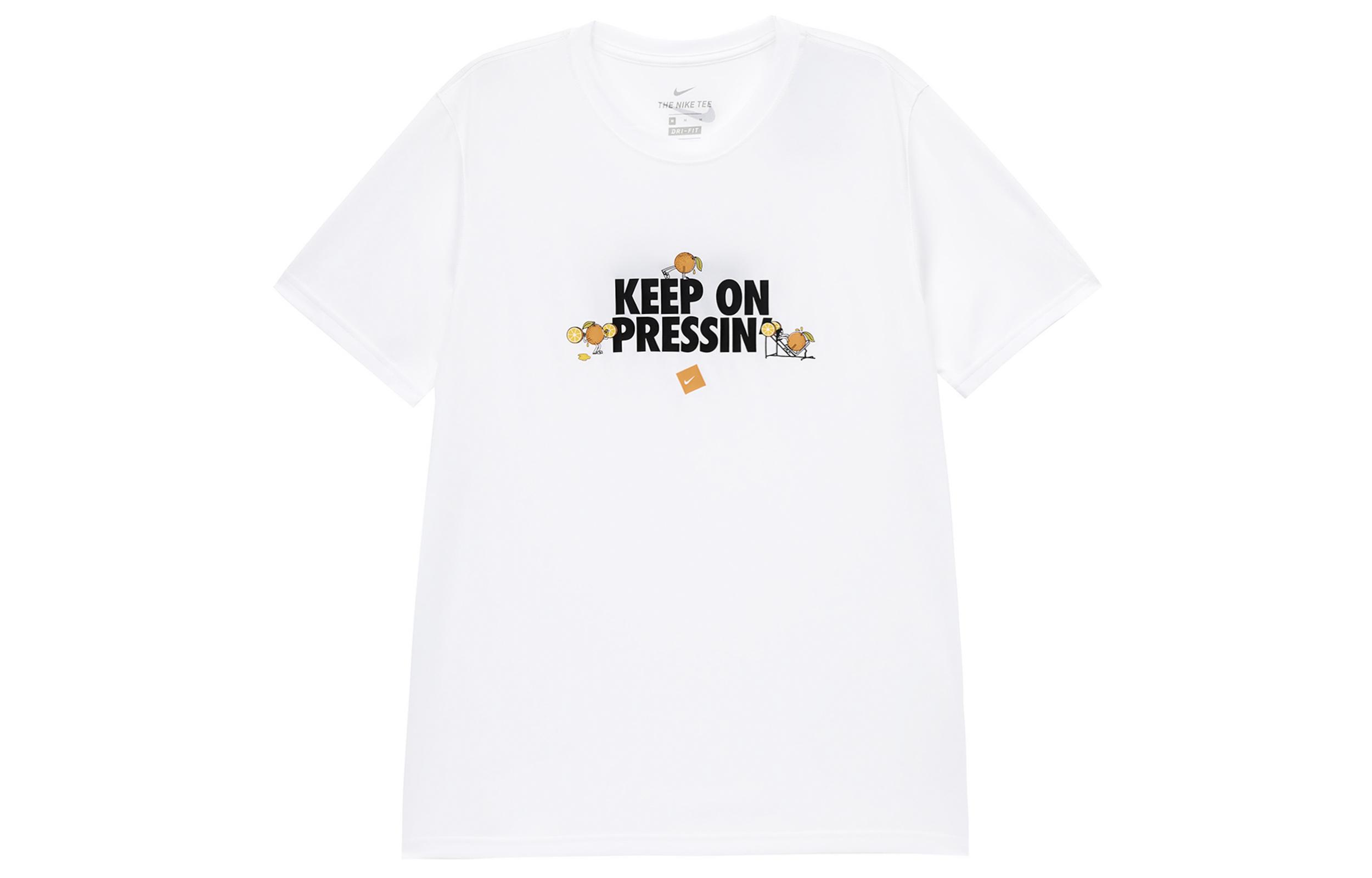 

Nike T Shirts Men s White Crew Neck Moderate Straight Fit DR7576-100 L