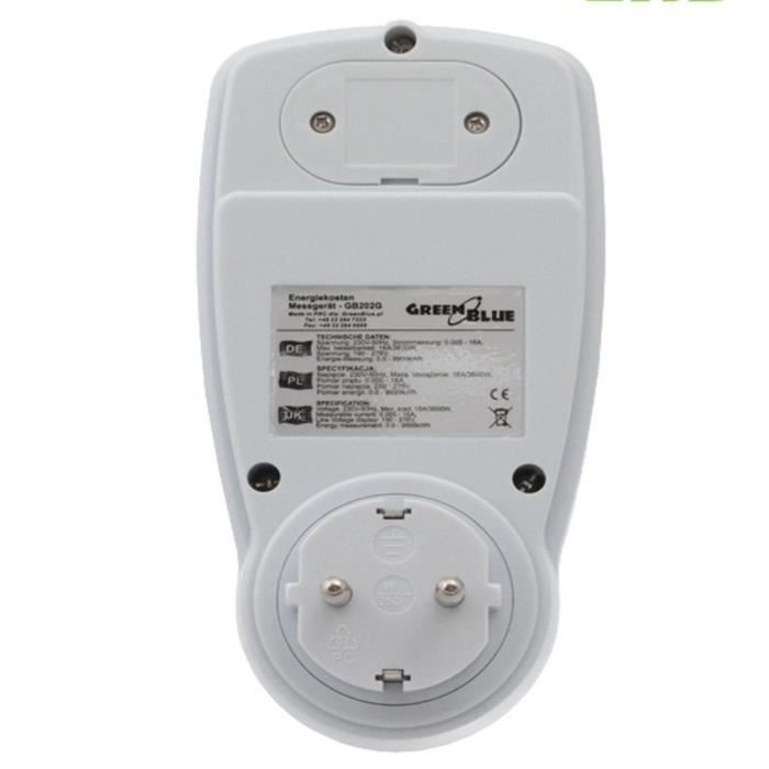 Prise avec mesure d'énergie - greenblue - schuko - asymétrique - intérieur - electrique