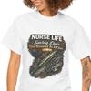 Nurse Life Saving Lives Tee | Nurse Graphic Shirt, Bandage Syringe Design