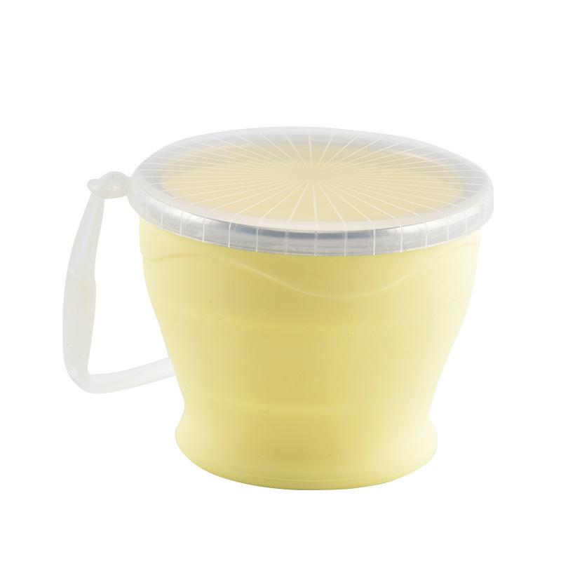 Portable Silicone Folding Water Cup Outdoor Heat Resistant Telescopic Collapsible Foldable Mug With Lid For Travel Camping