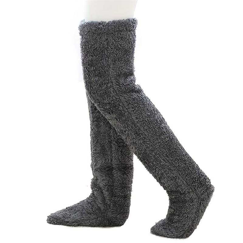 Over Knee Highs Fuzzy Socks Stockings Soft Warm 13 Colors Alternative for Winter and Autumn Cold Weather Heated your Leg
