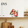 Watercolor Bird Wall Decals Christmas Sticker, Cute with Wreath/Scarf/Hat/Ear Warmer, PVC Waterproof Self Adhesive Stickers Window for Holiday