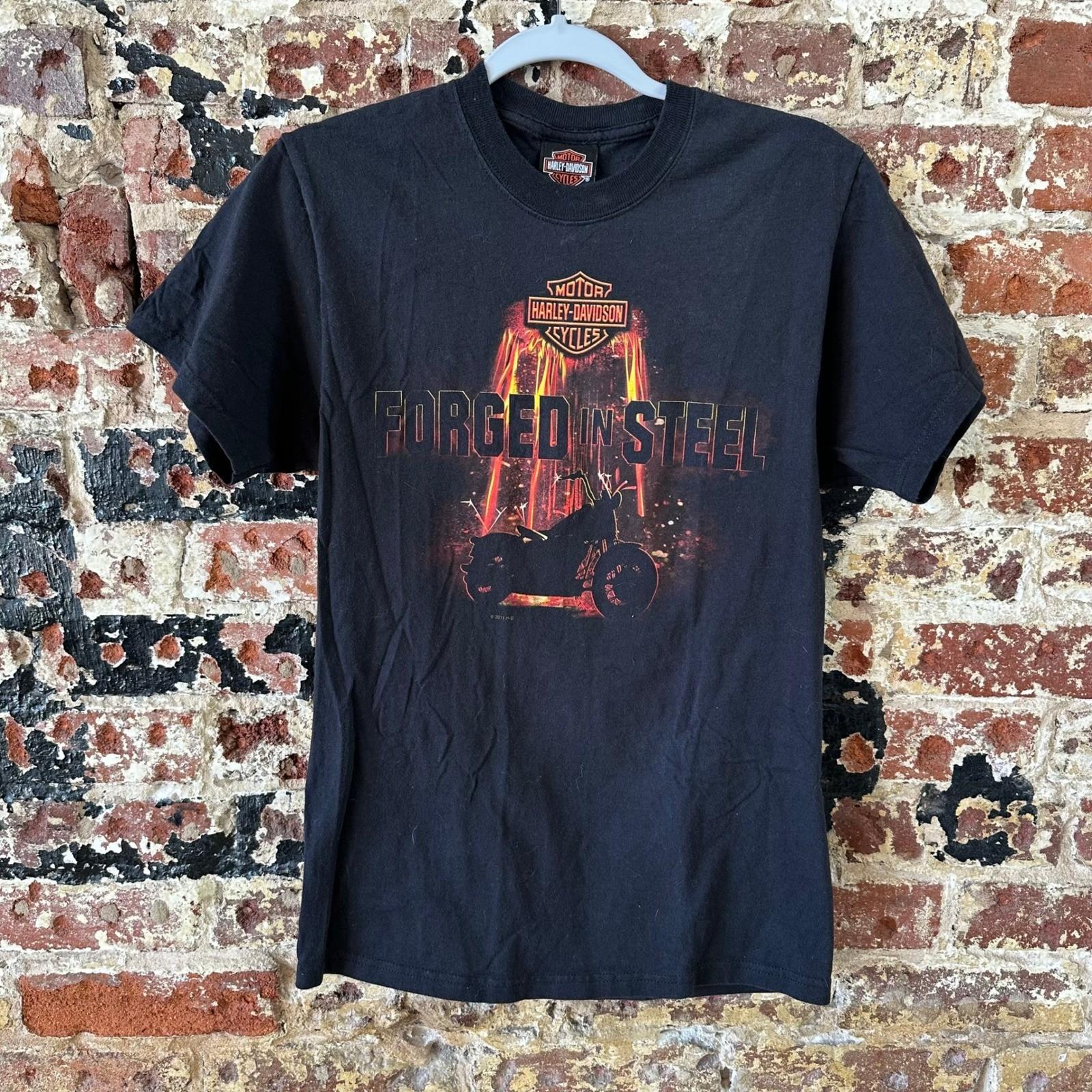 Harley Davidson Forged in Steel Mens Medium Black Biker Short Sleeve TN Unisex T-Shirt S