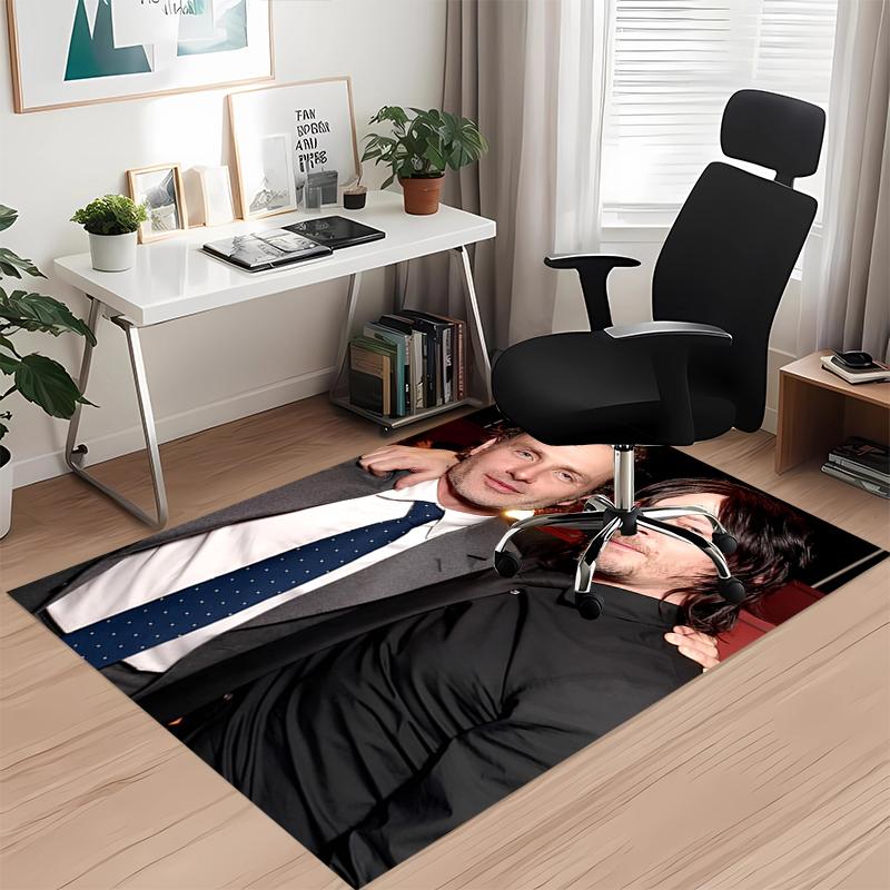Daryl and Rick Printed Carpetrugfor Office Chair Living Room Bedroom Kitchen Room Decor Gifts