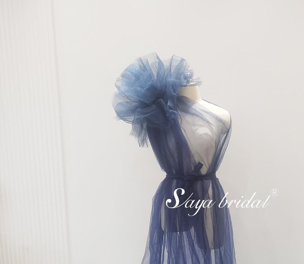 Vestido de Maternidade Sem Mangas com um Ombro Moliya - Estilo Halloween em Tule