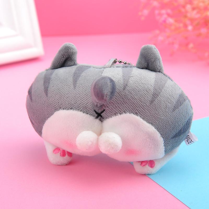 Adorable Corgi Butt Plush Keychain Soft Pp Cotton Animal Toy Key Ring Cute