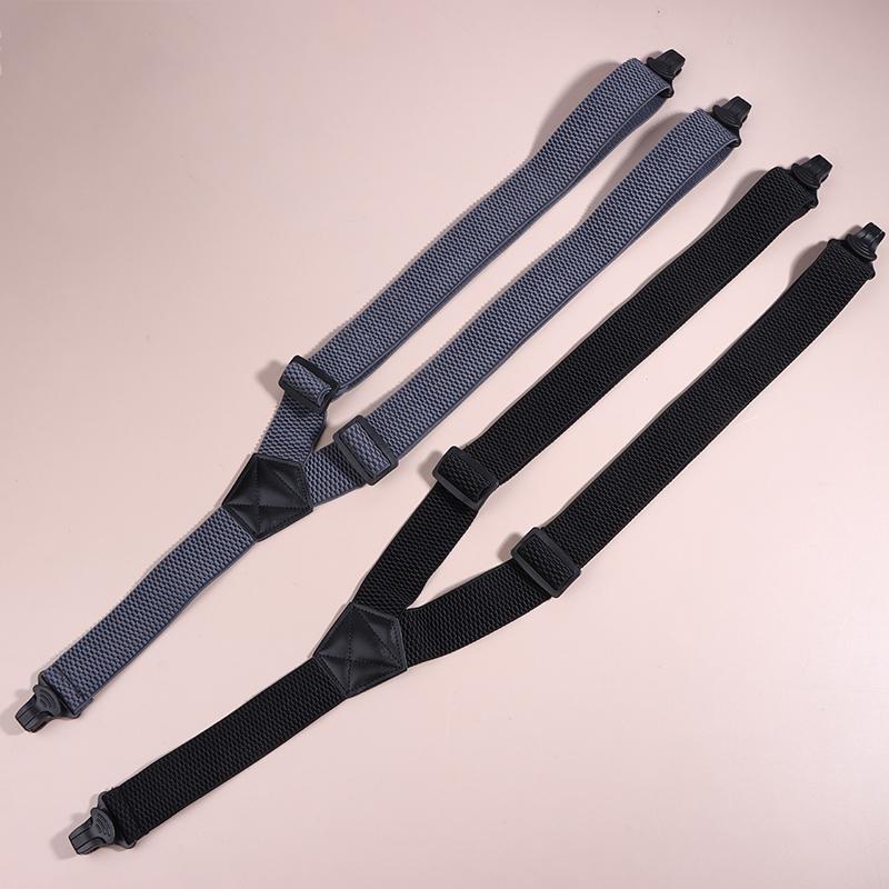 Heavy Duty Work Suspenders For Men Wide Y-Back With 3 Plastic Gripper Clasps Adjustable Elastic Trouser Pants Braces