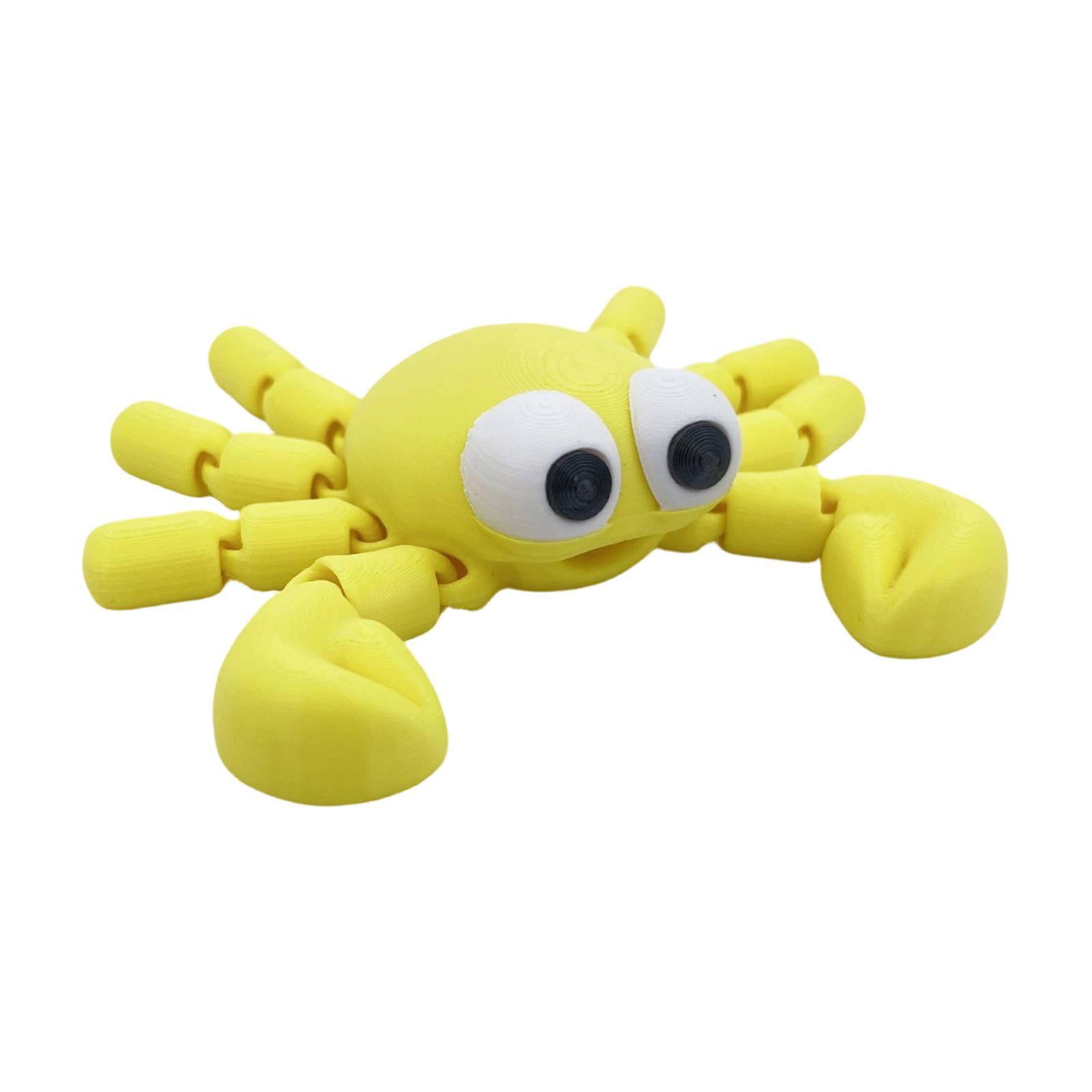 3D Printed Crab Movable Model Figurine Toy Ornament One Size жёлтый