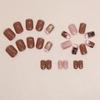 Gradient Pink Fake Nails Short Round Nail Tips Fashion False Nails  for Salon