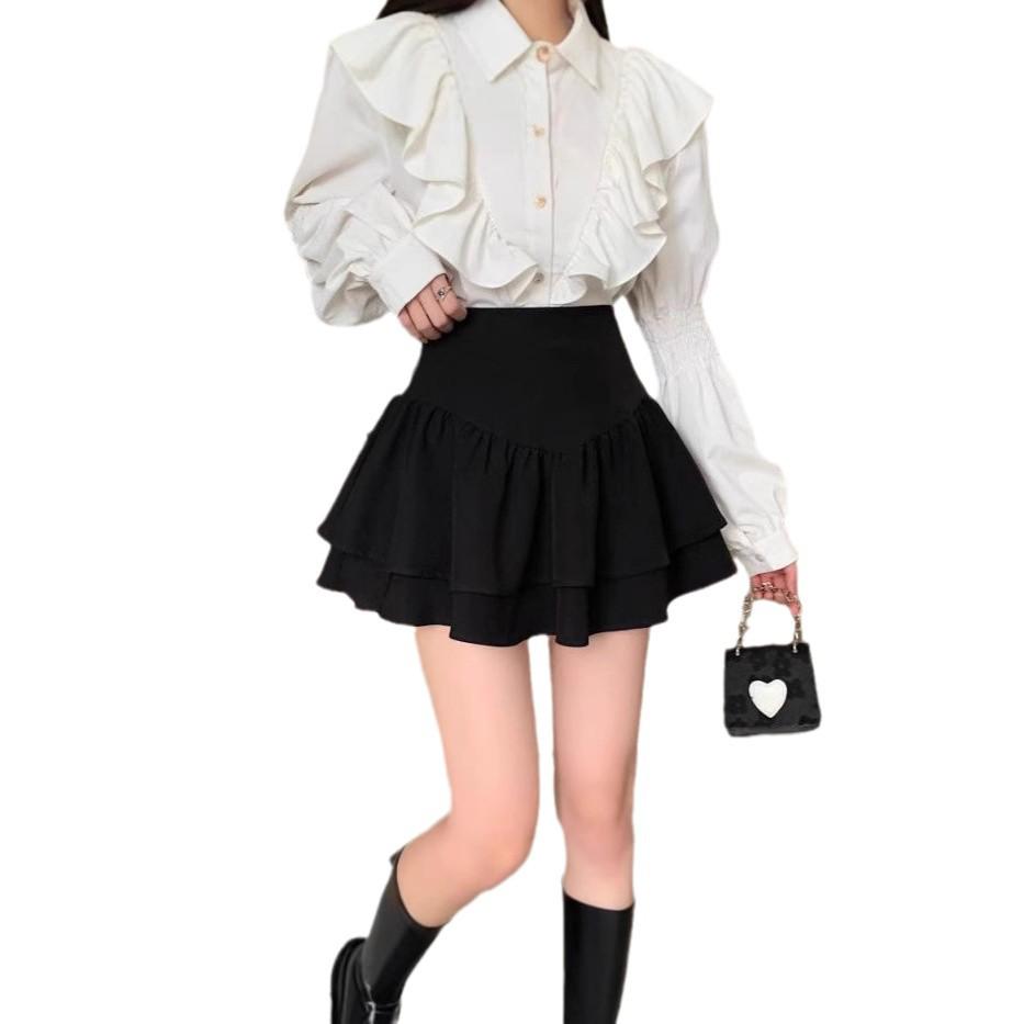 Women's High-Waisted Puffy Pleated Skirt - 2024 Spring/Summer Collection