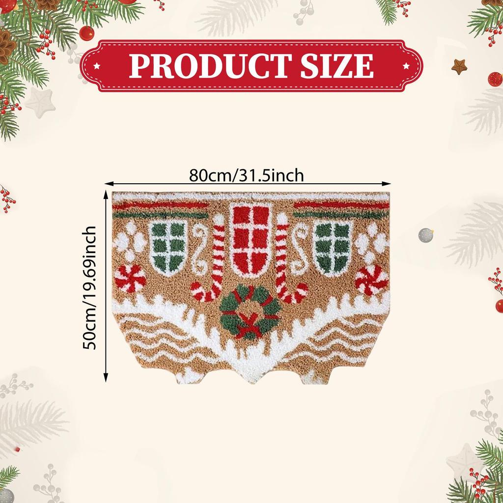 Christmas Door Mat Floor Anti Slip Kitchen Carpet Xmas Area Rug for Bathroom Porch Living Room