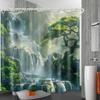 Bathroom Uses Waterfall 3D Shower Curtain, Luxury Bathtub Standard Shower Curtain, Waterproof and Bright Fabric Shower Curtain W