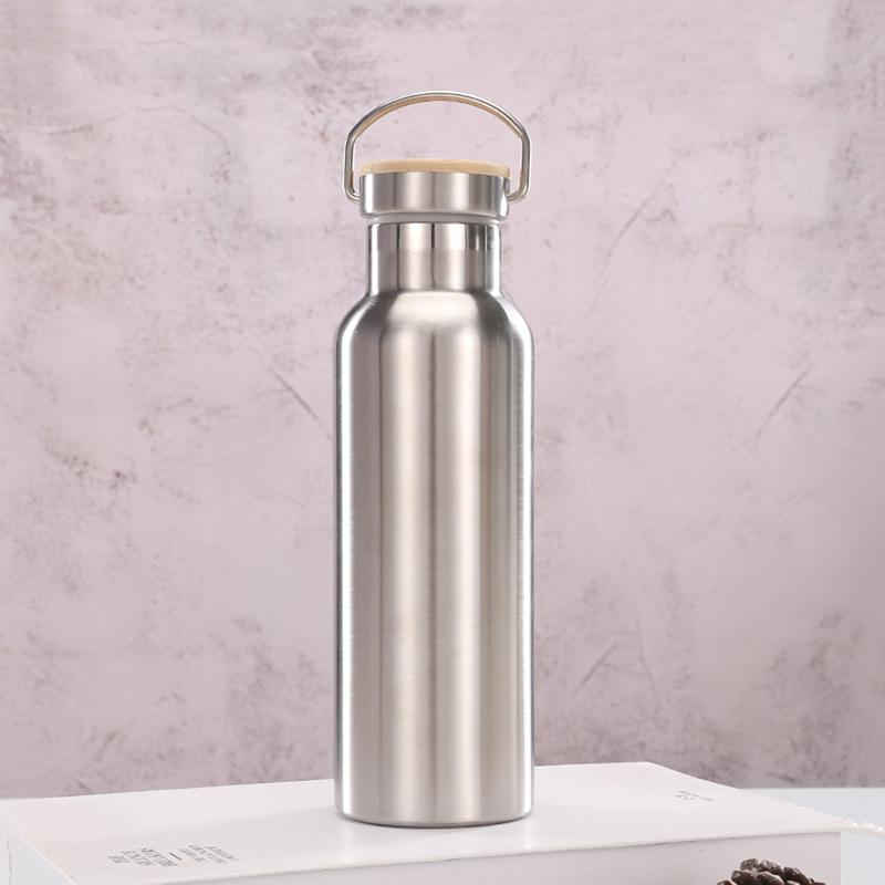 

American Large Mouth Thermos Cup 304 Stainless Steel Color Spray Outdoor Mountaineering Cycling Sports Water Bottle 500ml срібний