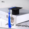 Runtowo 4pcs Graduation Hat, Felt Mini Doctoral Hat,Celebrate Party Graduation Headwear Congratulations with Tassels