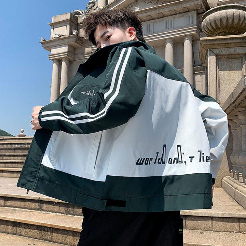 Youth Boutique Jacket Spring Regular Hooded Coat Casual Loose Workwear Comfortable Trend Parka Large Men