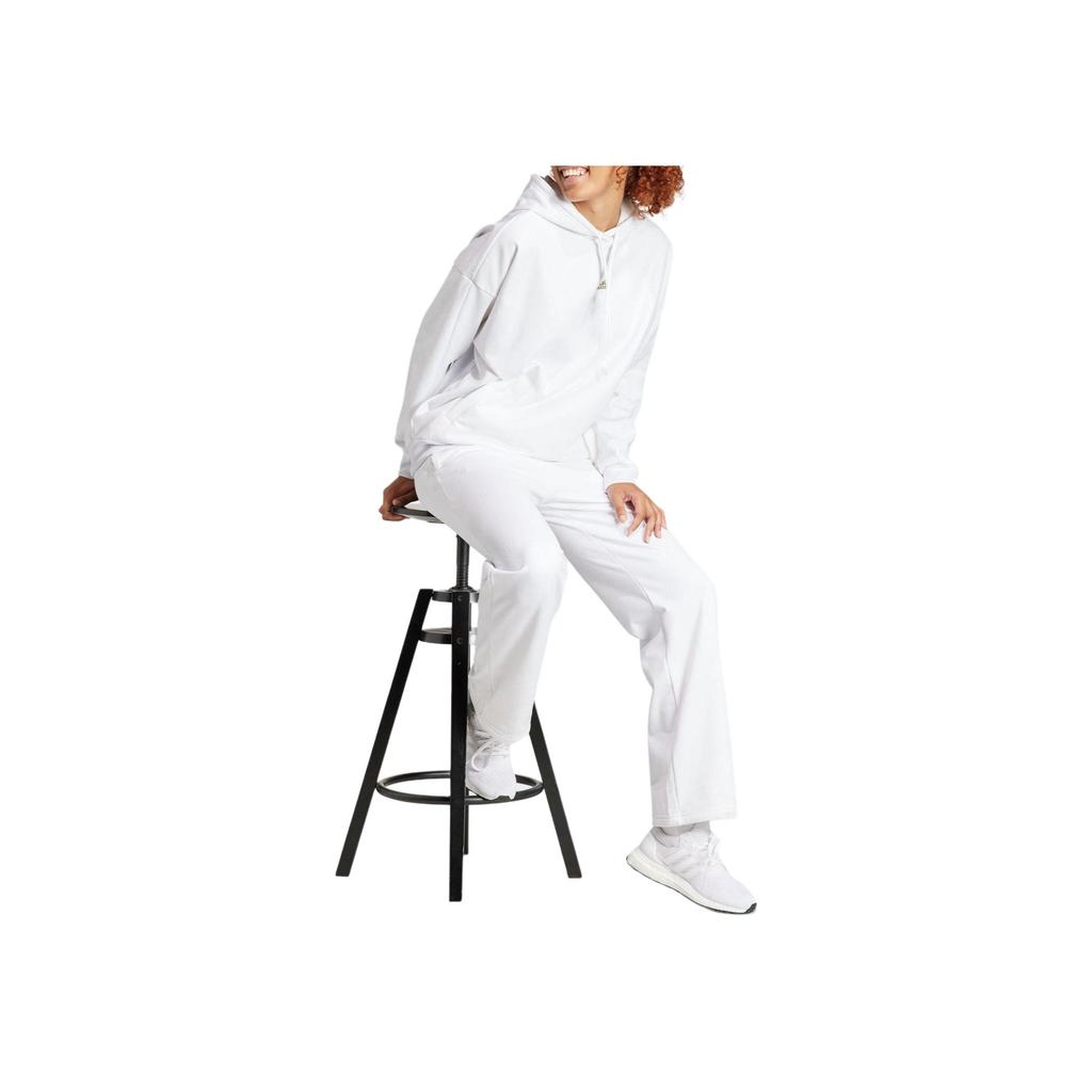 Adidas Embossed Monogram Fleece Pants Women Pants White IJ9627