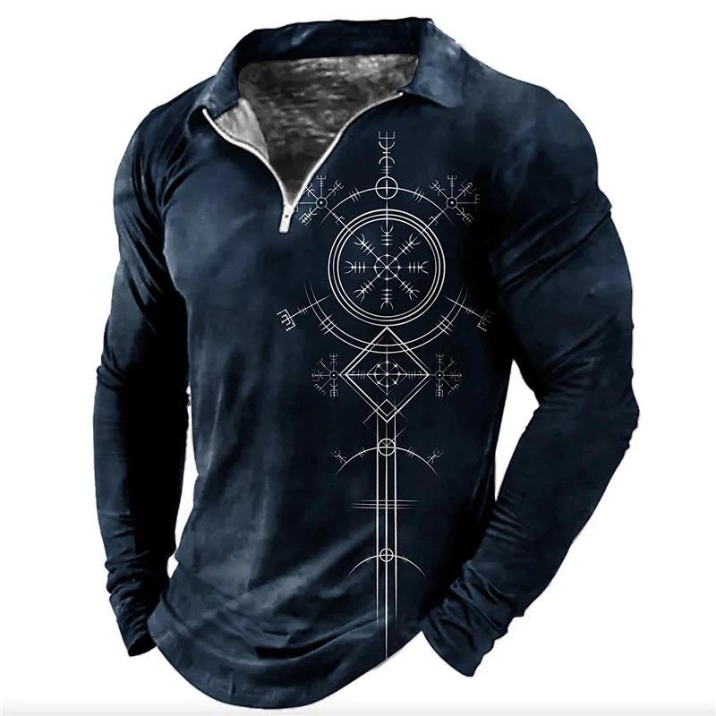 New POLO Shirt Zip Long-sleeved Lapel Men's Sweatshirt Casual Tops Tide