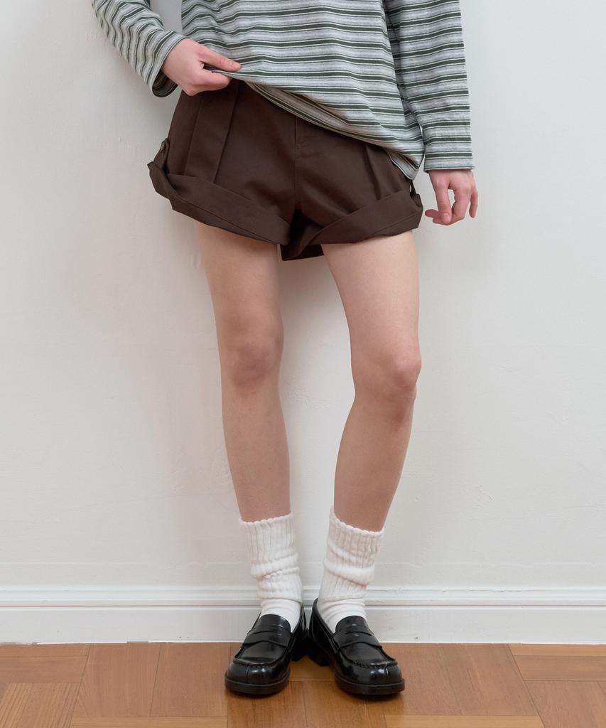 ROLAROLA Turn Up Short Pants Brown