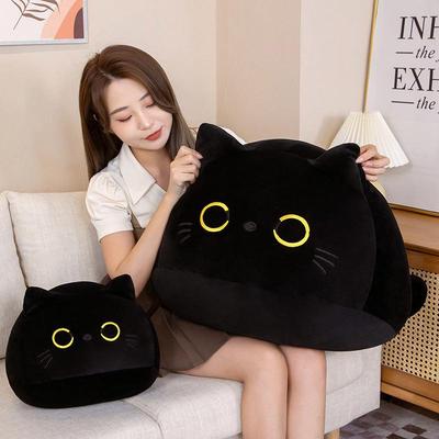 Soft Black Cat Plush Toy - Cute Cotton Kitten Doll