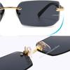 Trendy Rimless Sunglasses For Men Women Fashion Frameless Rectangle Sun Glasses Retro Shades Summer Traveling Eyewear