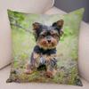 Cute Pet Animal Cushion Cover MINI Yorkshire Dog Polyester Pillowcase Decorative  Print  for Sofa Home Ca