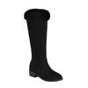 Women's low-heeled boots autumn and winter new thick-heeled large-size warm plush medium boots