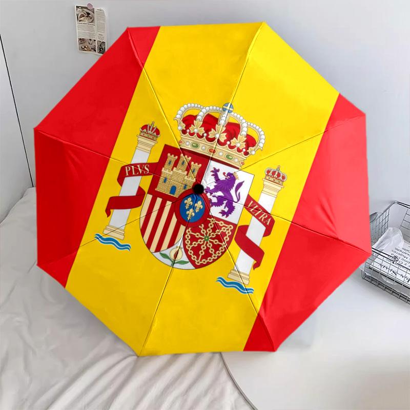 Spain National Football Teampattern, automatic folding umbrella, portable and foldable design, 8 ribs, a Christmas or birthday gift.