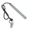 Type C Hub 7 Interfaces 5Gbps Aluminium Alloy Plug and Play Space Gray USB 3.0 Docking Station for Desktop Laptop PC