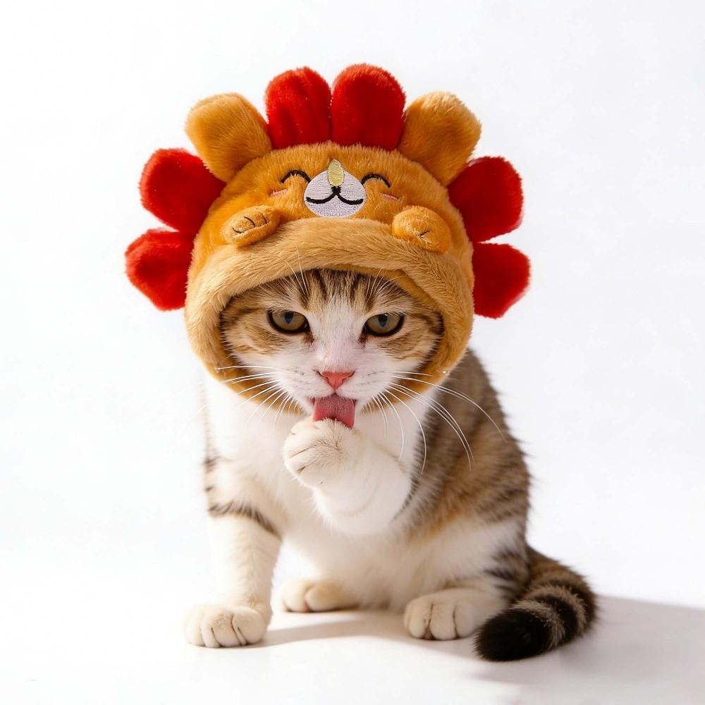 Dog Cat Headgear Cute Pet Hat Soft Ear Hole Pet Headgear Portable Decorative Cat Hat Daily Wear