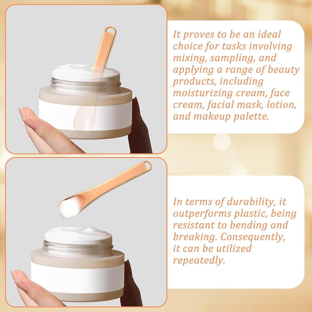 6 PCS Metal Makeup Spatula Tool, Mini Reusable Skin Care Spoon Multi-functional Facial Applicator Tool Beauty Scoop for Face Mask Eye Cream Lotions