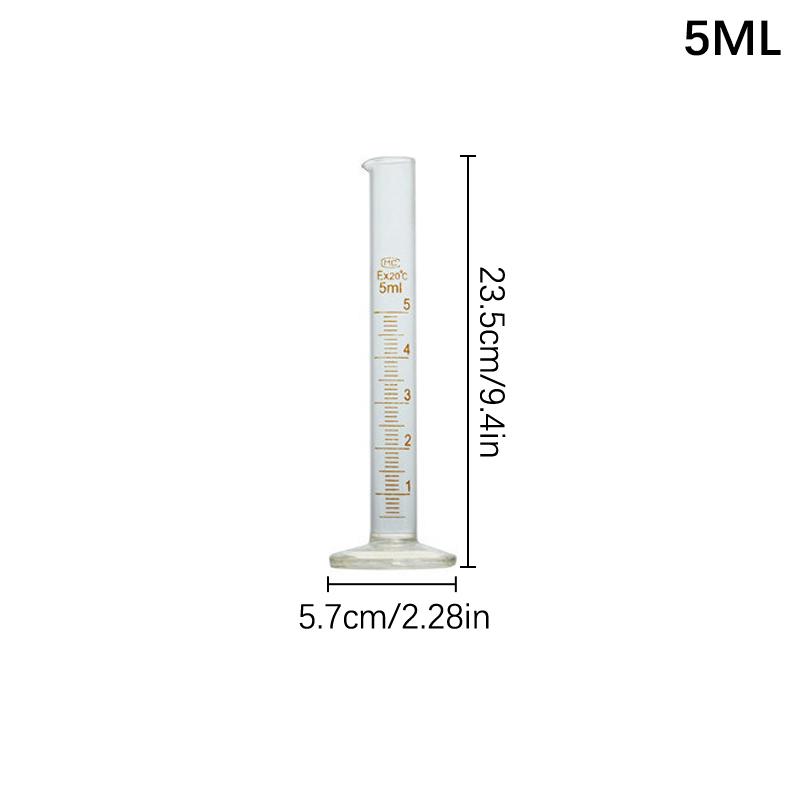 1 Stück Professioneller Messzylinder aus dickem Glas mit Graduierung 5 ml 10 ml 25 ml 50 ml 100 ml Messzylinder für Laborbedarf