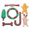 Good-7 Pieces Christmas Set Pet Cotton Rope Teeth Cleaning Dog Rope Christmas Chewing Training