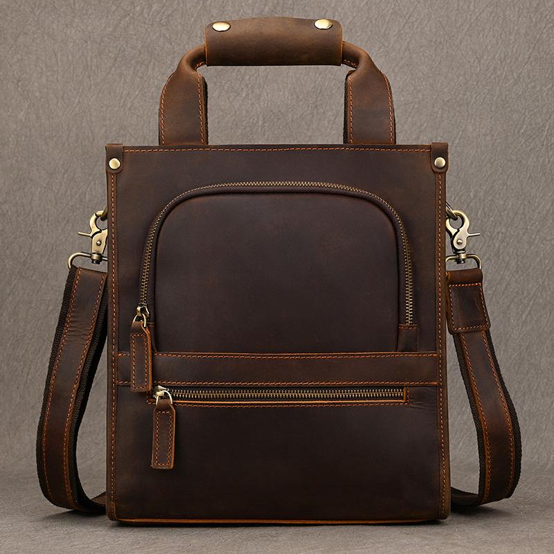 Vintage Fashion Men's Shoulder Bag Genuine Leather Men Sling Bag Cow skin genuine leather crossbody men messenger bag male