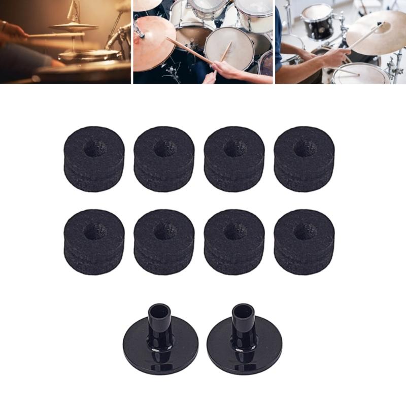 Pack Of 10 Quality Plastic Drum Felt Bottom Covers Replacement Set For Enhanced Vibration Dampening And Great Stability