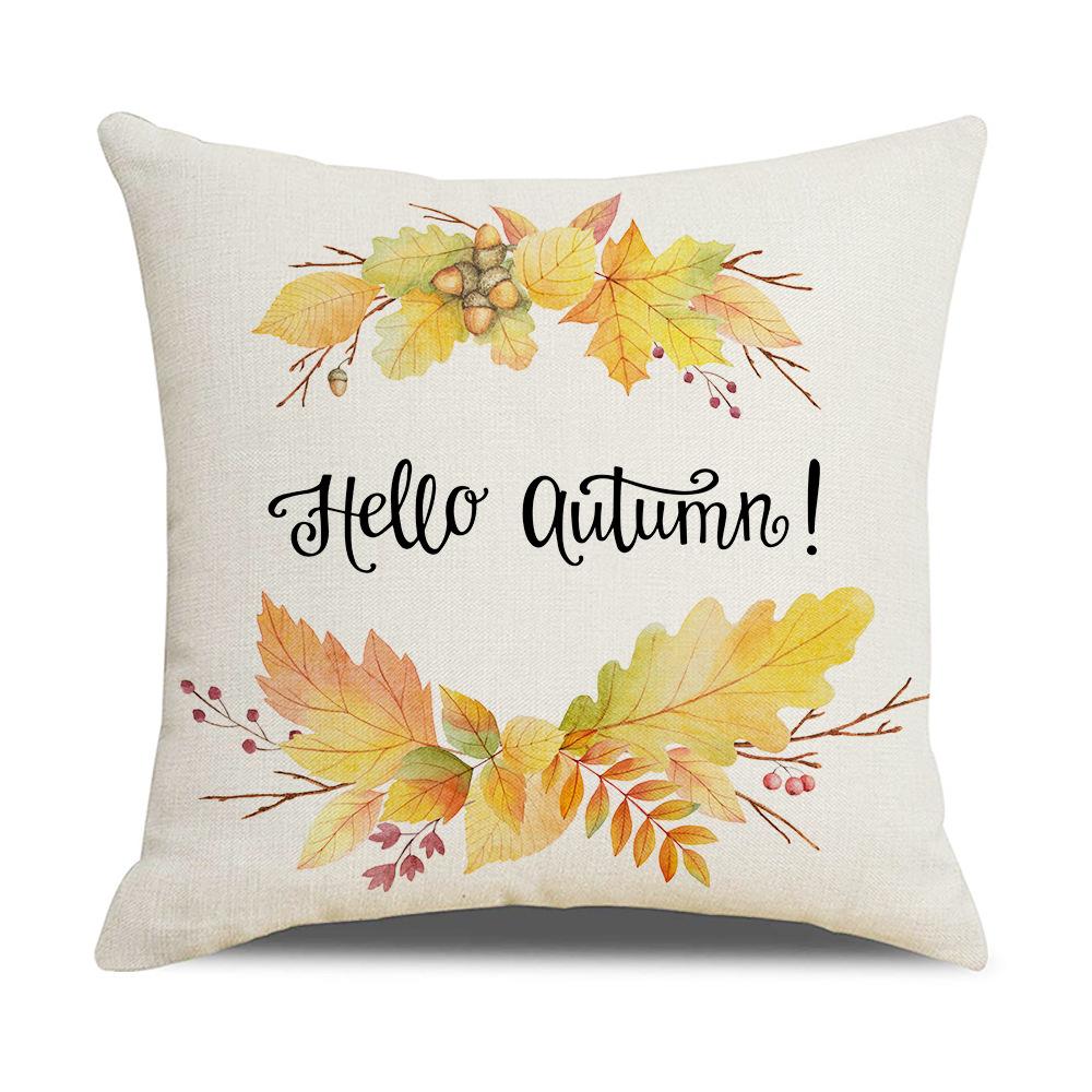 Home Autumn Pillow Cover New Pumpkin Truck Linen Cushion Cushion Cover