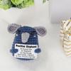 Handmade Crochet Positive Elephant Figurine with Message Card - Cute Knit Elephant Car Dashboard Decor Emotional Support