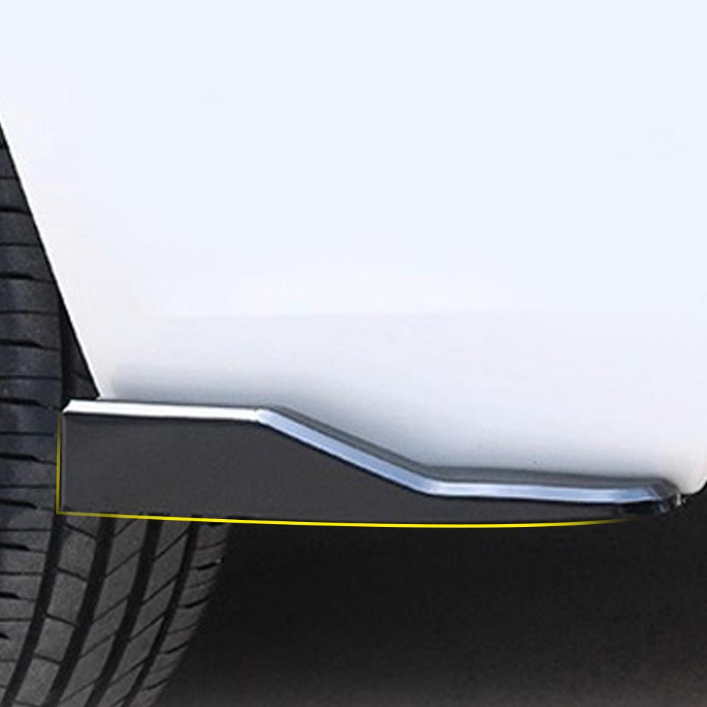 2Pcs Universal Carbon Fiber Car Rear Bumper Protector Rear Diffuser Side Lip & Corner Protector Kit Auto Body Styling Accessory